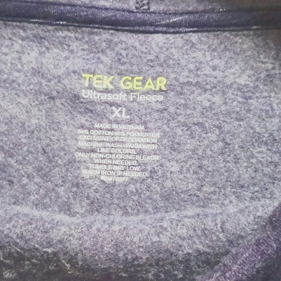 Tek Gear XL Purple sweatshirt Fleece High neck with drawstring, pockets. - Picture 3 of 5